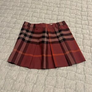 Burberry Burgundy Plaid Mini Skirt Size 7